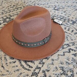 Falls Creek Tan Hat with Green Band
